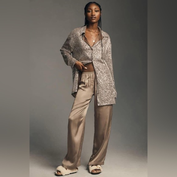 NWT Anthropologie X Flat White Sequin Tunic Dress Sz Small - Picture 3 of 11